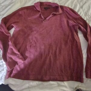 Banana Republic Men's Maroon 3/4 Zip-Up Sweater